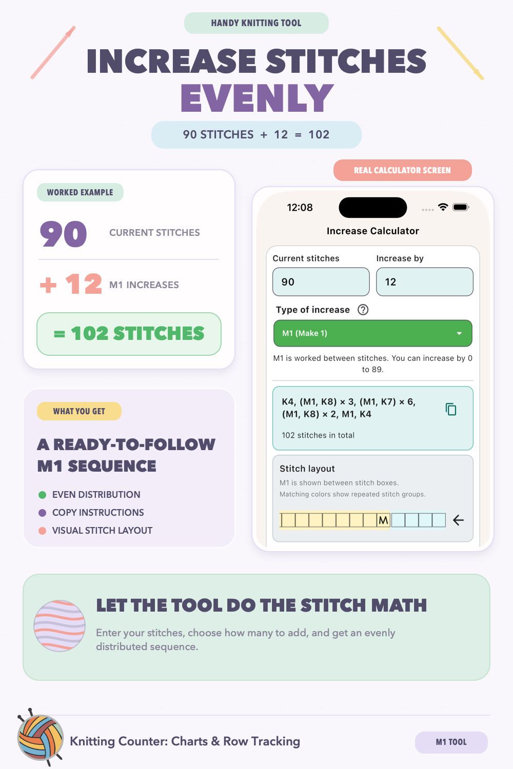 Knitting increase calculator