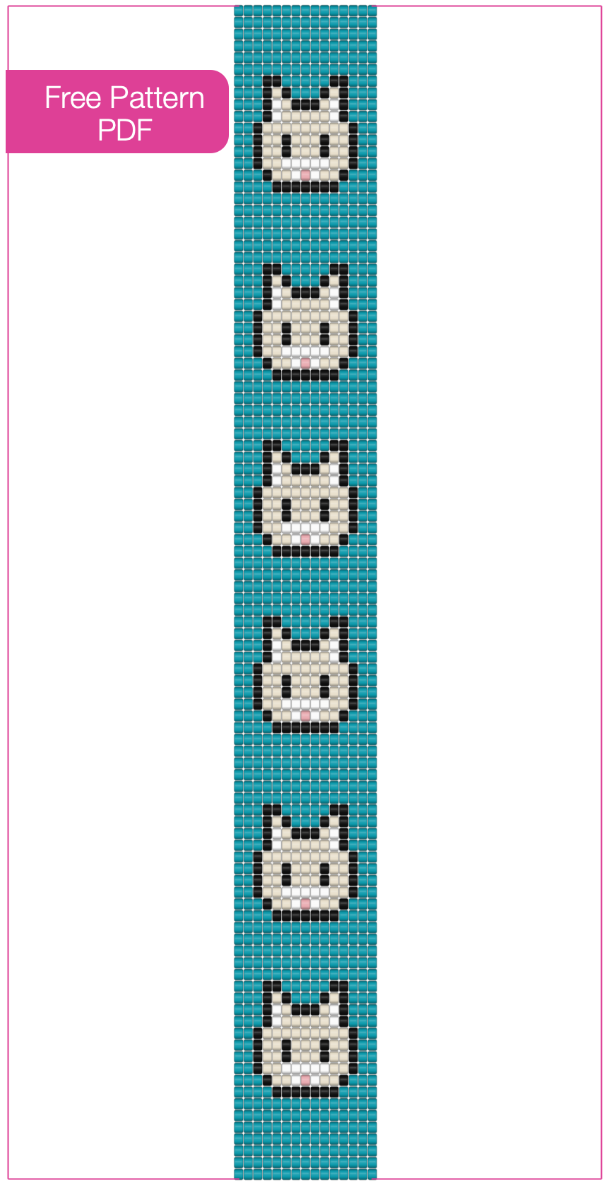 Free Cute Cats bead loom bracelet pattern PDF preview