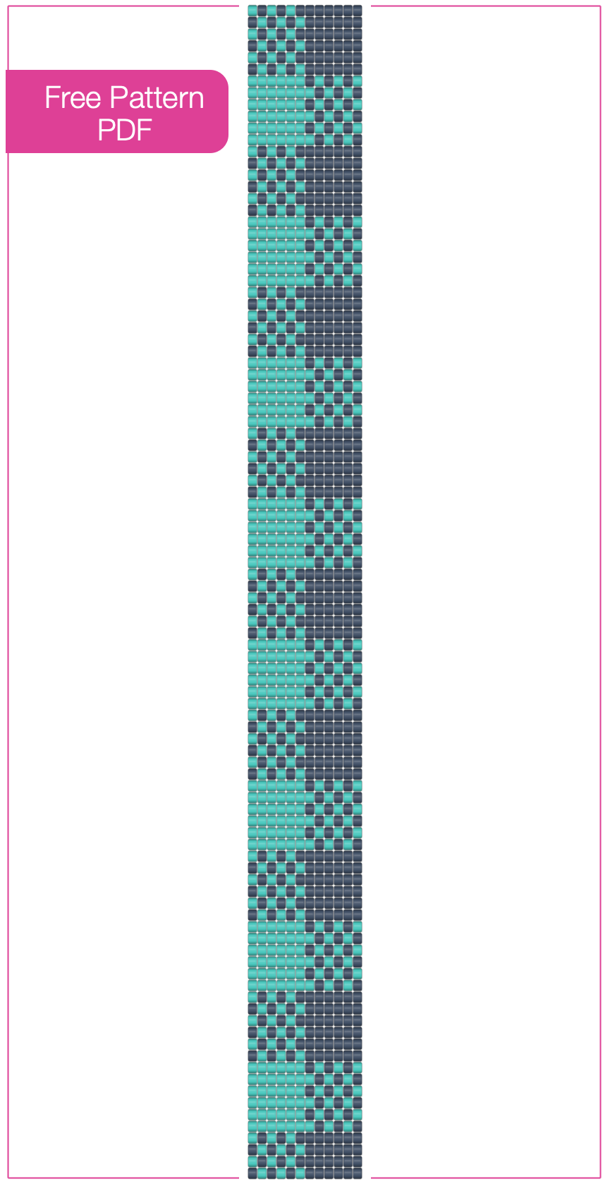 Free Gingham Weave bead loom bracelet pattern PDF preview