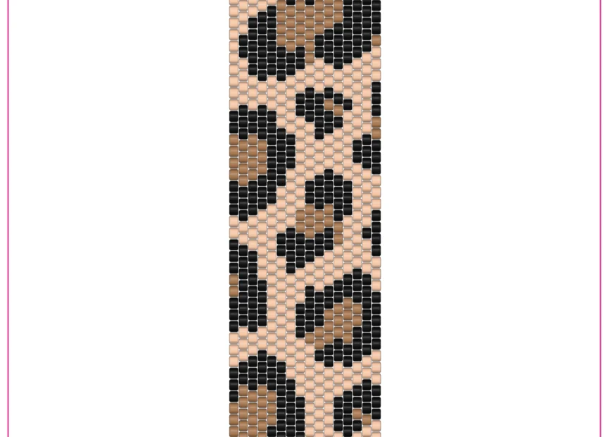 Free Leopard Print peyote stitch bracelet pattern PDF preview
