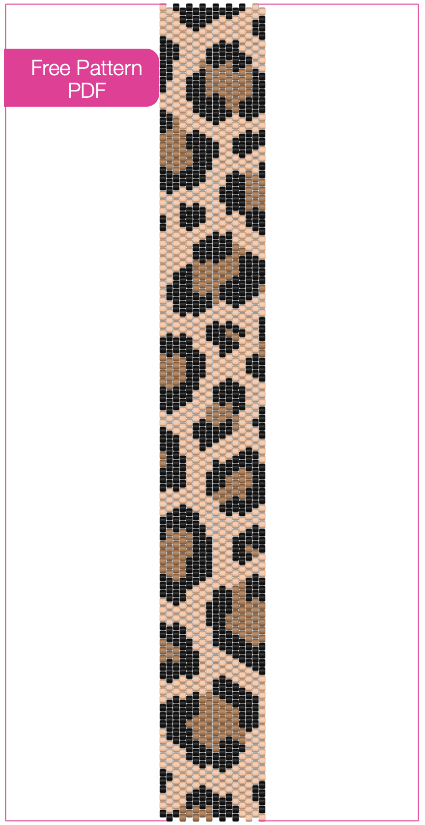 Free Leopard Print peyote stitch bracelet pattern PDF preview