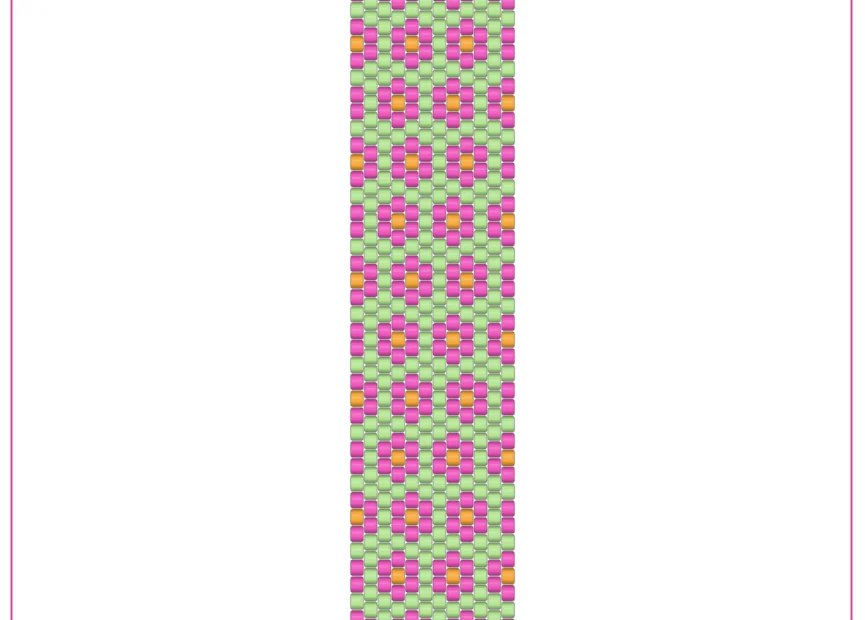 Free Mini Blossoms peyote stitch bracelet pattern PDF preview