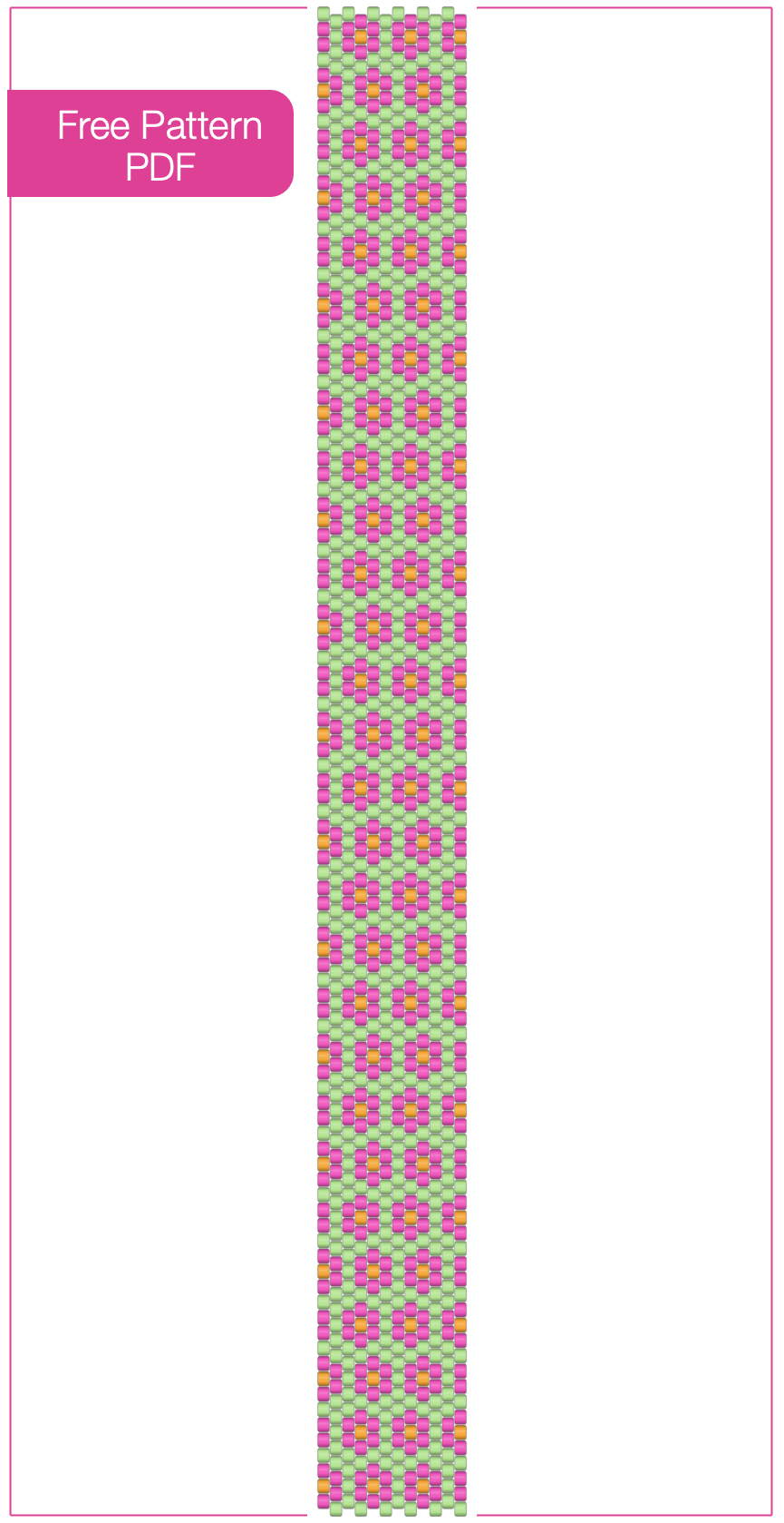 Free Mini Blossoms peyote stitch bracelet pattern PDF preview