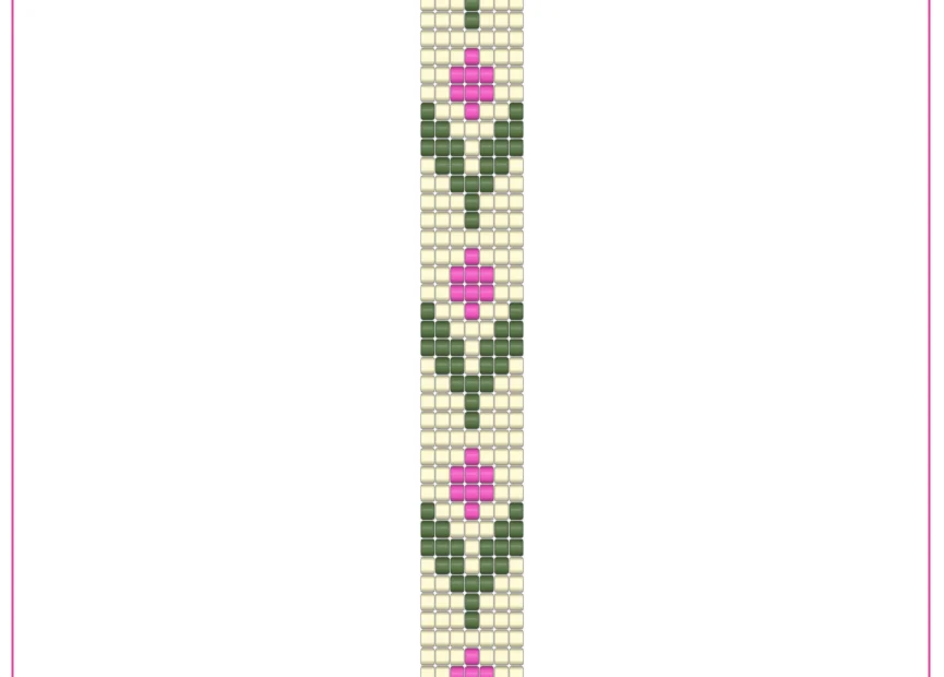 Free Tulip Trail flower bead loom bracelet pattern PDF preview