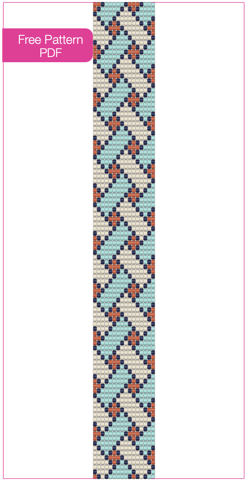 Free Woven Ribbons bead loom bracelet pattern PDF preview